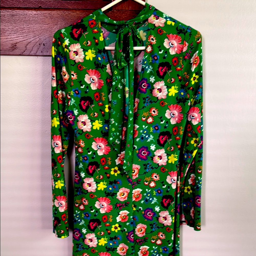 Topshop Green Floral Dress